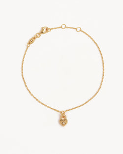 by charlotte 18k Gold Vermeil Crystal Lotus Heart Padlock Bracelet