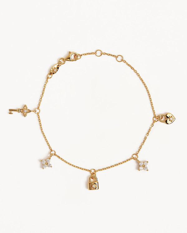 by charlotte 18k Gold Vermeil Love Unlocked Charm Bracelet