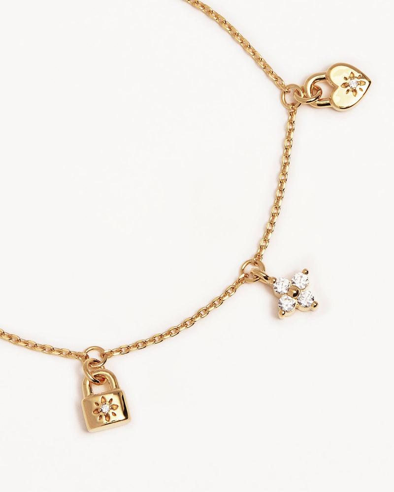 by charlotte 18k Gold Vermeil Love Unlocked Charm Bracelet