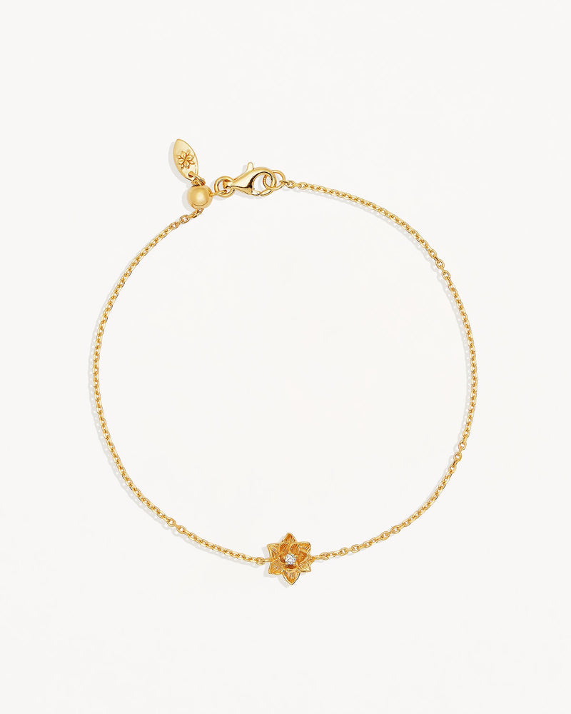 by charlotte 18k Gold Vermeil Bloom Within Lotus Bracelet