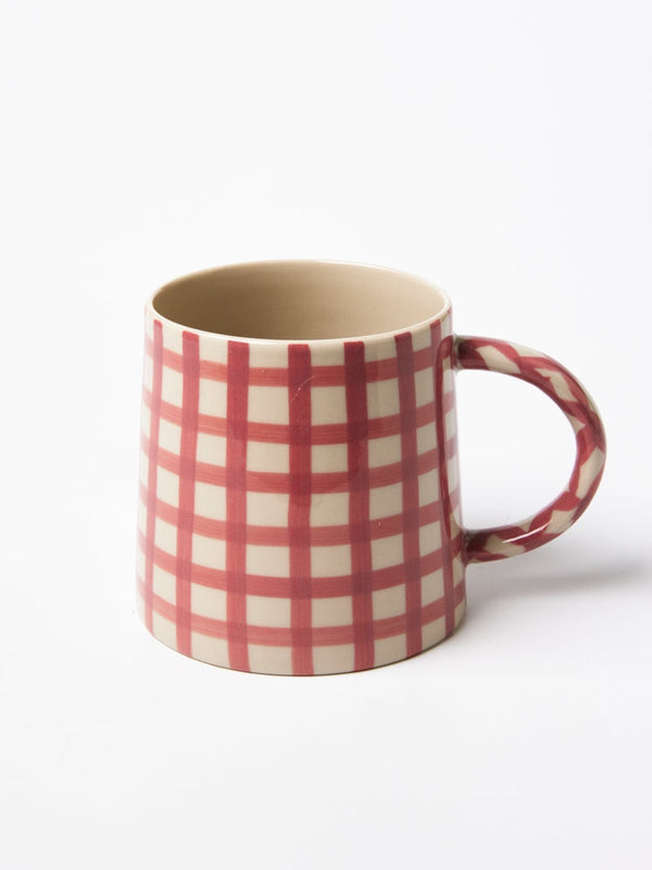 Jones and Co Larder Check Mug Pink