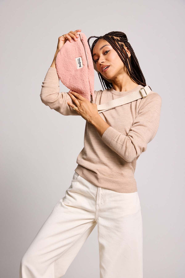 Hindbag 'Olivia' Teddy Fanny Pack in Powder Pink