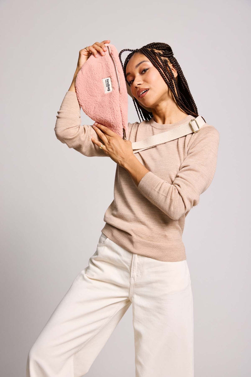 Hindbag 'Olivia' Teddy Fanny Pack in Powder Pink