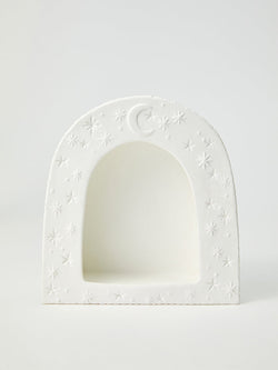 Jones and Co Luna White Clay Wall Shelf