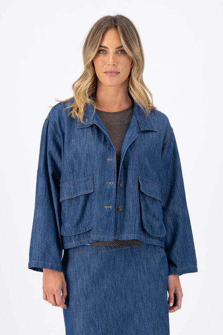 Olga de Polga Billie Jacket Mid Wash in Denim