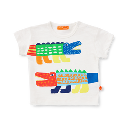 Halcyon Nights 'Crocodile' White Short Sleeve T Shirt