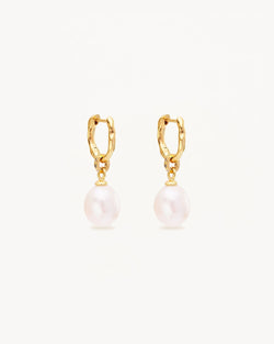 by charlotte 18k Gold Vermeil  Embrace Stillness Pearl Hoops