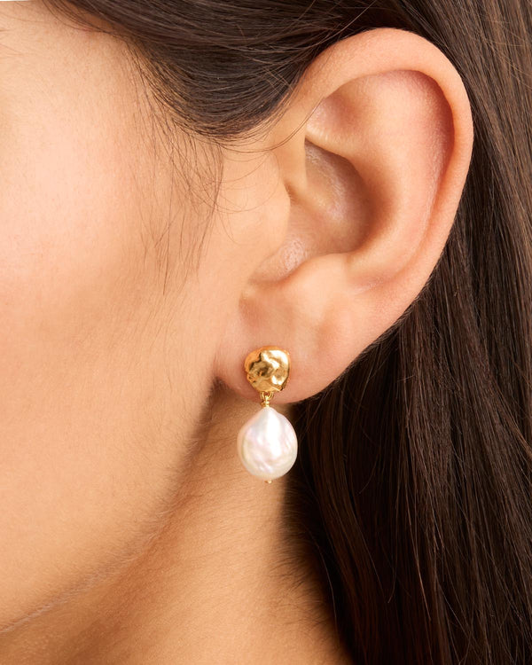 by charlotte 18k Gold Vermeil Endless Grace Pearl Drop Earrings