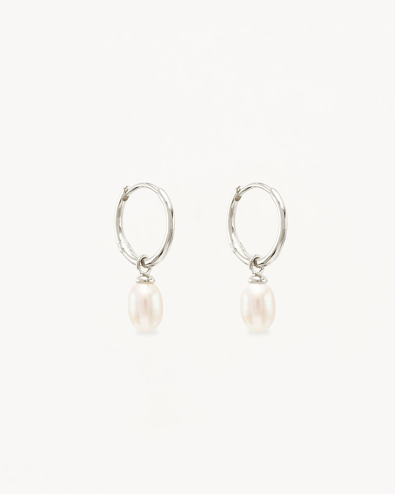 by charlotte Sterling Silver Live in Peace Hoop Earrings
