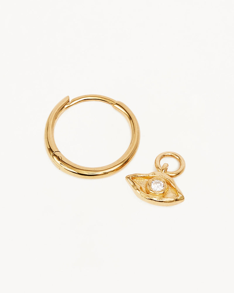 By Charlotte 18k Gold Vermeil I Am Protected Hoops