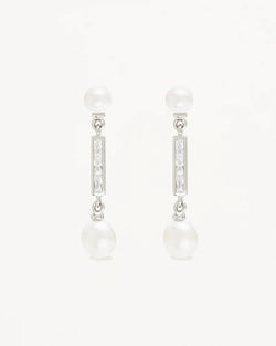 By Charlotte Sterling Silver Breathe Pearl Drop Earrings