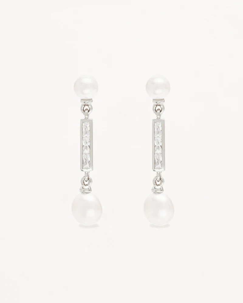 By Charlotte Sterling Silver Breathe Pearl Drop Earrings