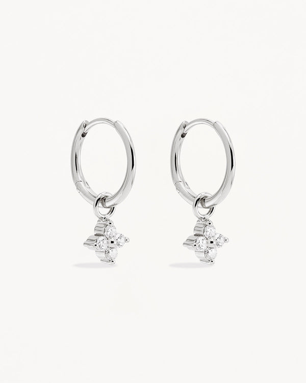 by charlotte Sterling Silver Crystal Bloom Hoops