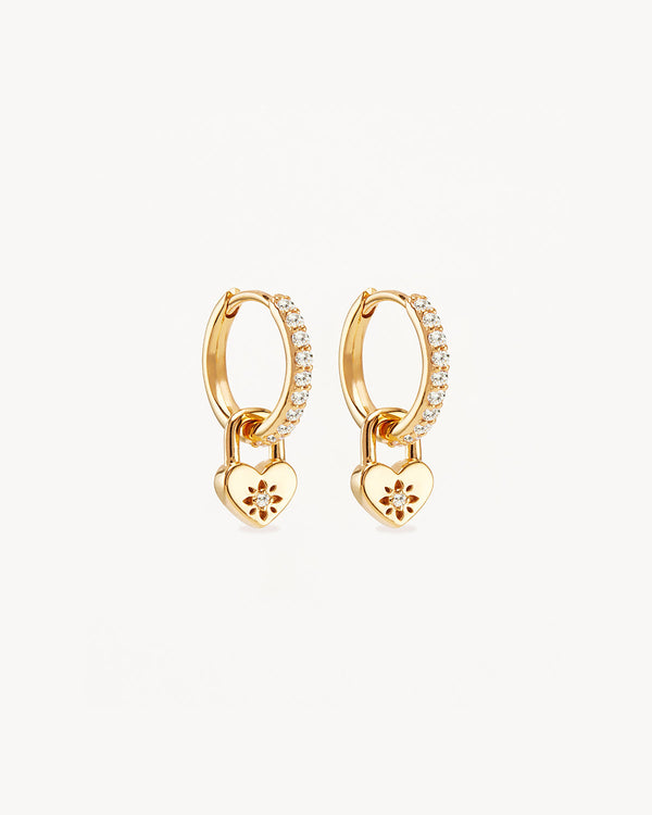 by charlotte 18k Gold Vermeil Love Unlocked Padlock Hoops