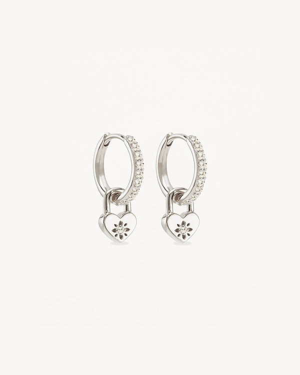 by charlotte Sterling Silver Love Unlocked Padlock Hoops