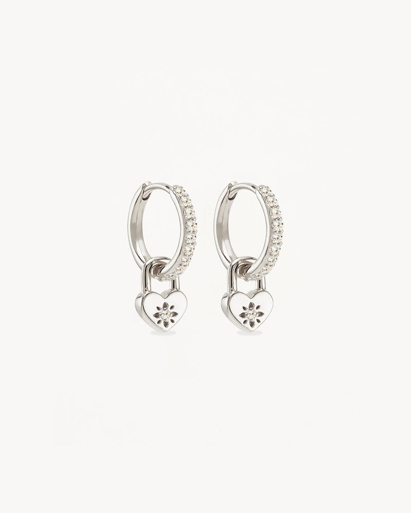 by charlotte Sterling Silver Love Unlocked Padlock Hoops