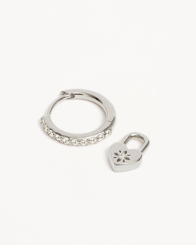 by charlotte Sterling Silver Love Unlocked Padlock Hoops