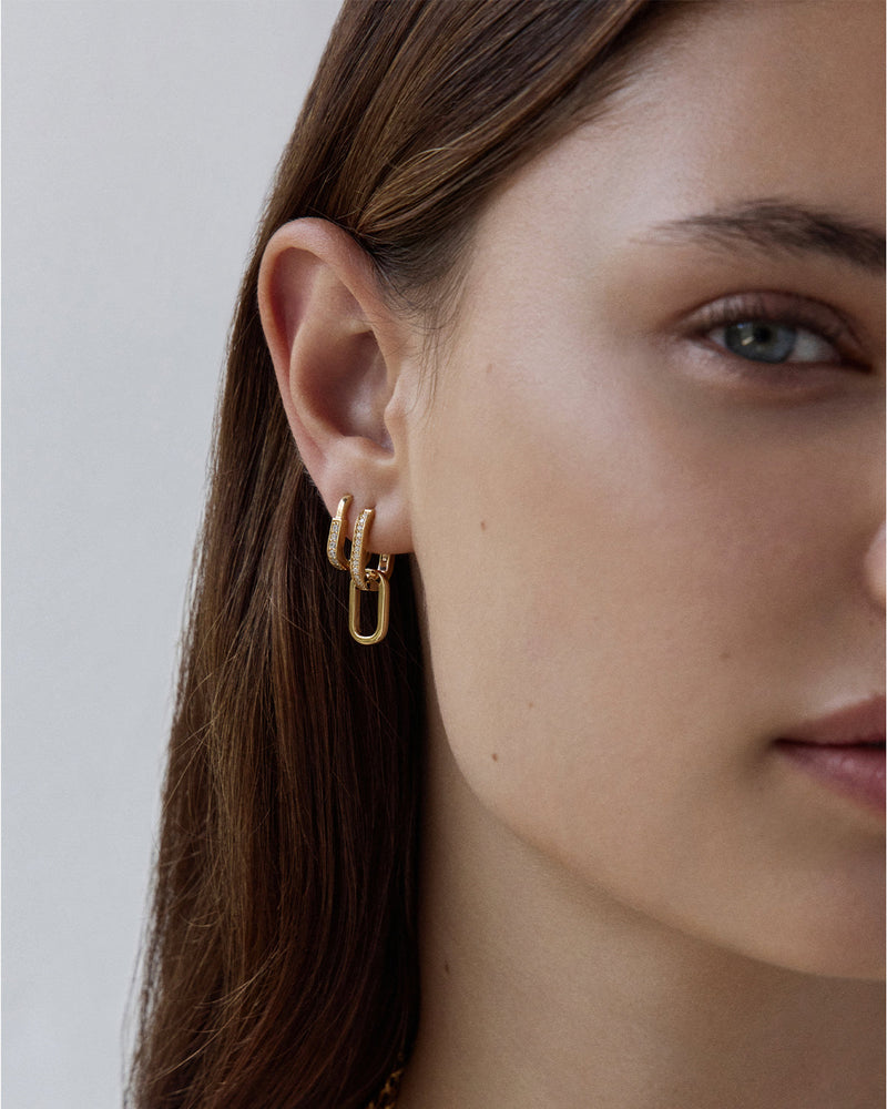 by charlotte 18k Gold Vermeil Connect Deeply Hoops