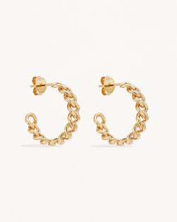 by charlotte 18k Gold Vermeil Radiant Curb Hoops