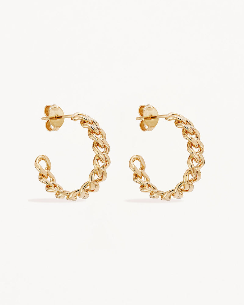 by charlotte 18k Gold Vermeil Radiant Curb Hoops