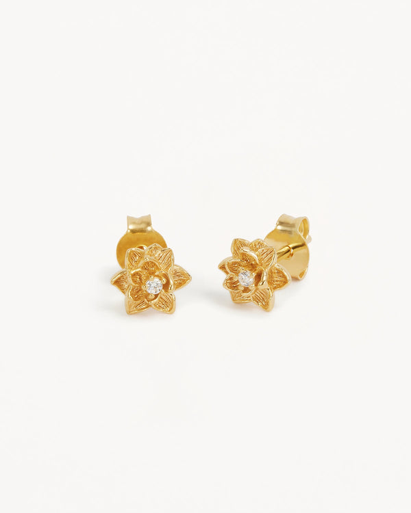 by charlotte 18k Gold Vermeil Bloom Within Lotus Stud Earrings