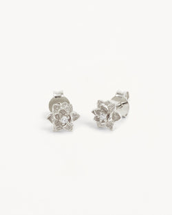 by charlotte Sterling Silver Bloom Within Lotus Stud Earrings