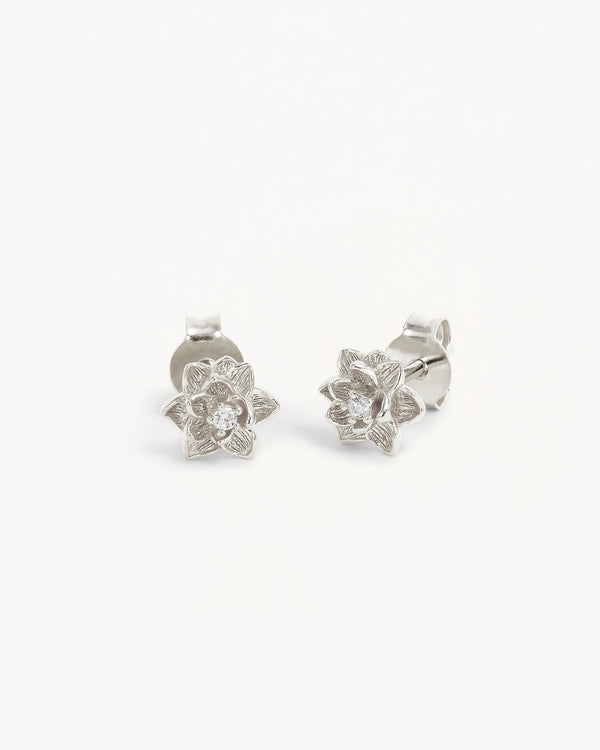 by charlotte Sterling Silver Bloom Within Lotus Stud Earrings