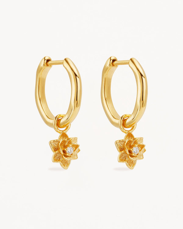 by charlotte 18k Gold Vermeil Bloom Within Lotus Hoops