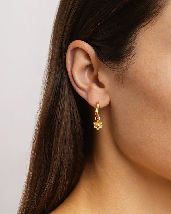 by charlotte 18k Gold Vermeil Bloom Within Lotus Hoops
