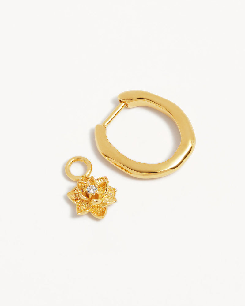 by charlotte 18k Gold Vermeil Bloom Within Lotus Hoops