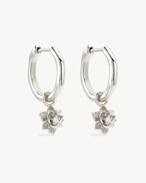 by charlotte Sterling Silver Bloom Within Lotus Hoops