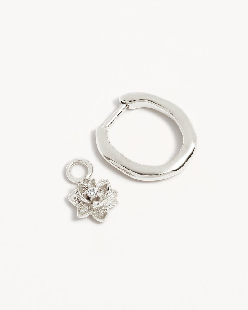by charlotte Sterling Silver Bloom Within Lotus Hoops