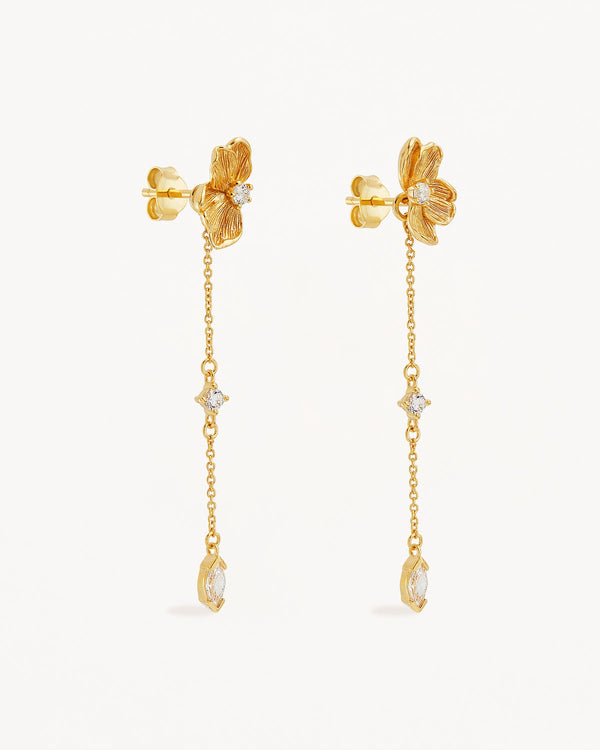 by charlotte 18k Gold Vermeil Serene Lotus Chain Earrings
