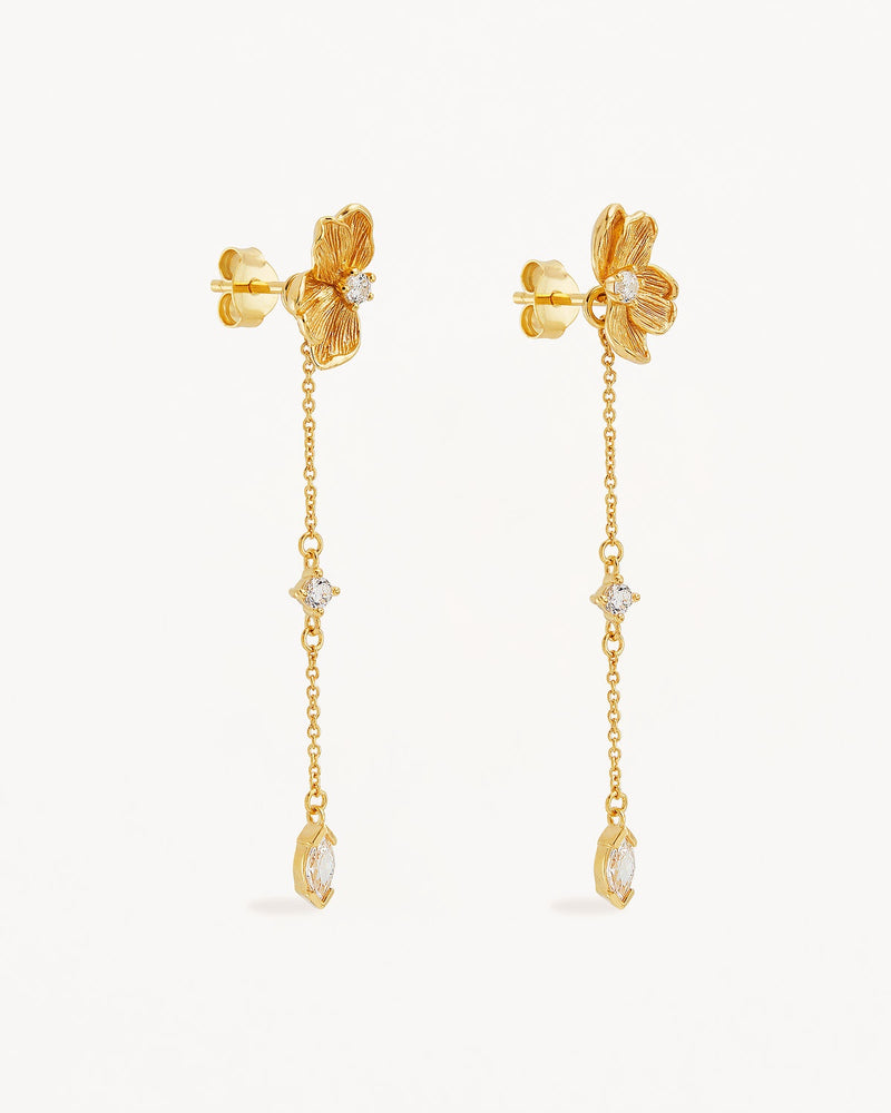 by charlotte 18k Gold Vermeil Serene Lotus Chain Earrings