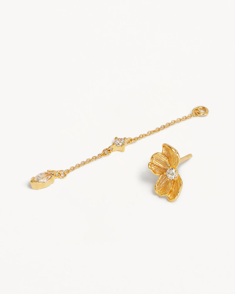 by charlotte 18k Gold Vermeil Serene Lotus Chain Earrings