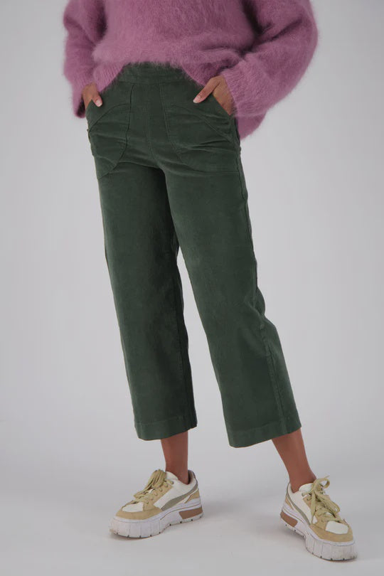 Olga de Polga Peggy Fine Cord Pants in Olive