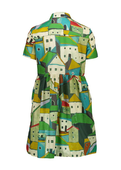 Olga de Polga Pueblito Vila Dress Long Green in Cotton