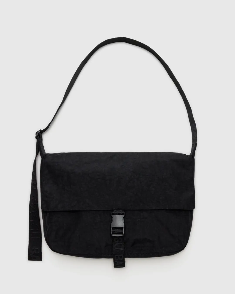 Baggu Nylon Messenger Bag in Black