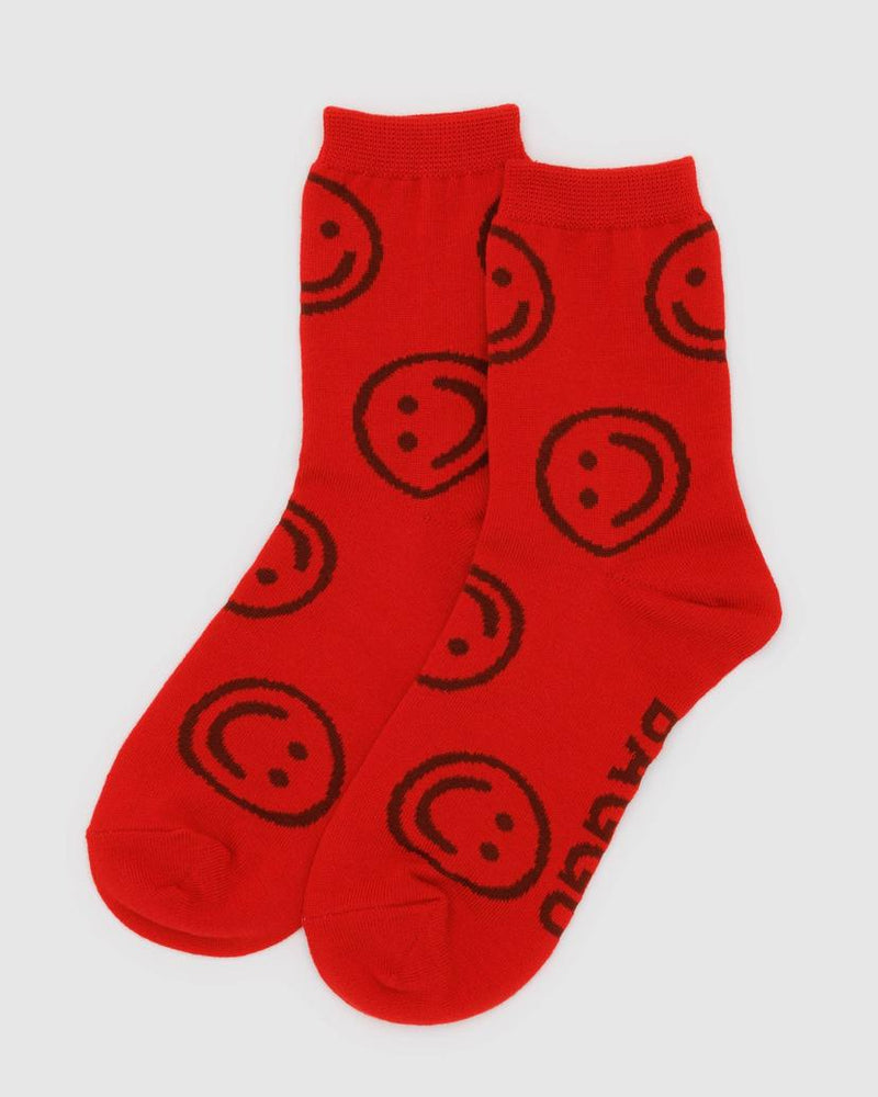 Baggu Crew Socks in Red Happy