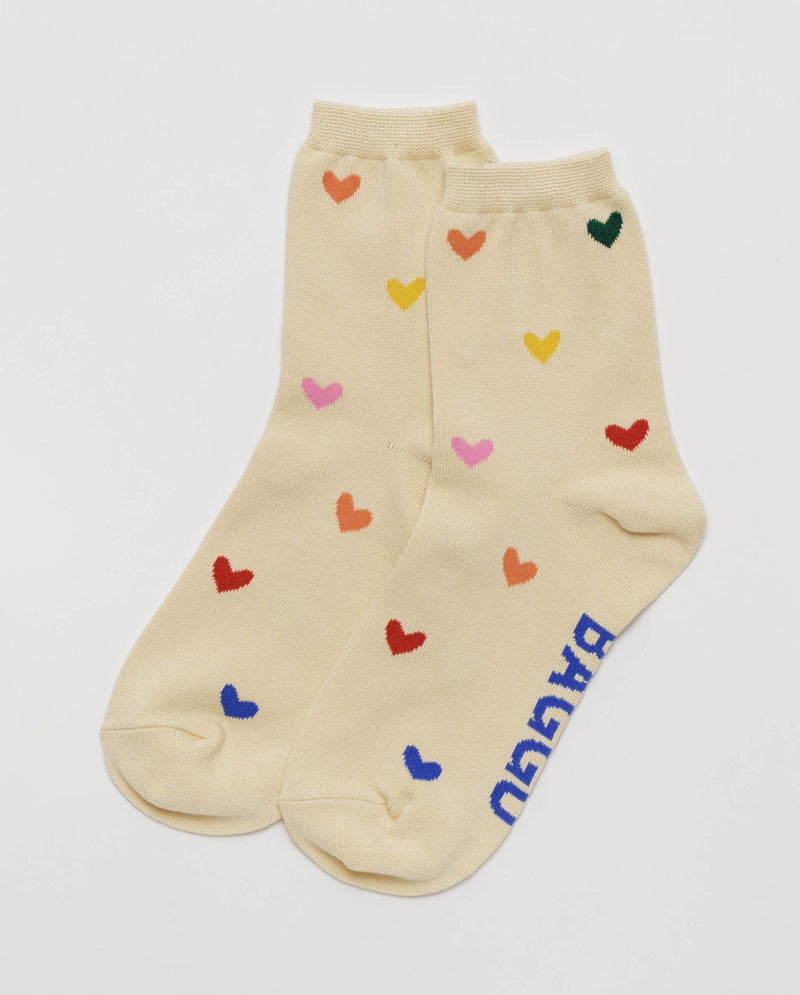 Baggu Crew Socks in Hearts