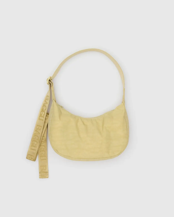 Baggu Small Nylon Crescent Bag in Butter
