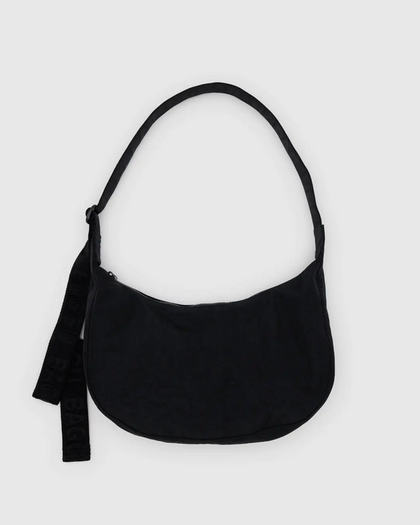Baggu Medium Nylon Crescent Bag in Black