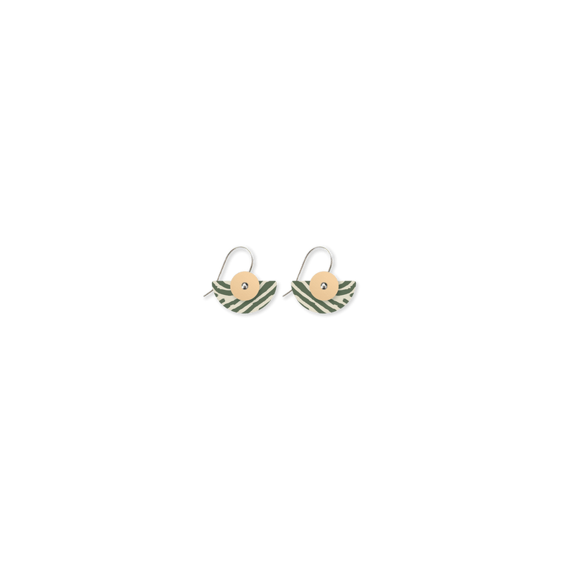 Moe Moe x Murdie Earth Moss Layered Small Moon Drop Earring