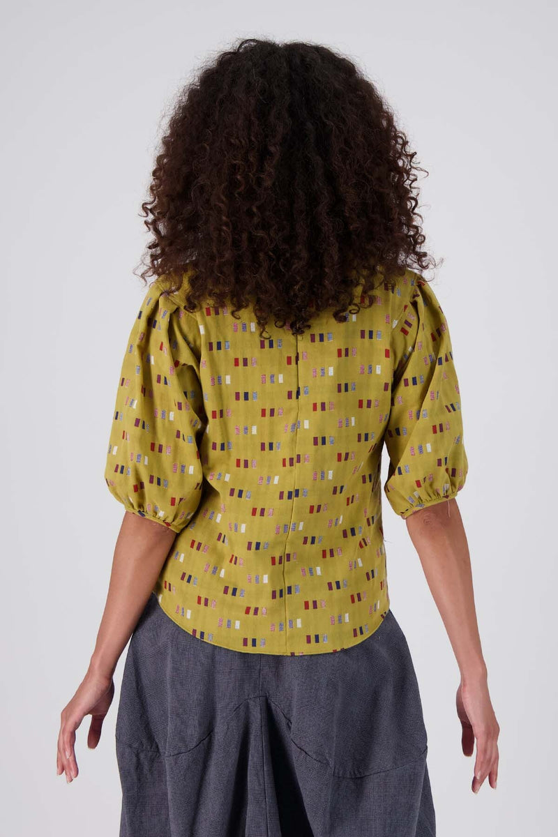 Olga de Polga Telegraph Blouse Mustard in Woven Cotton