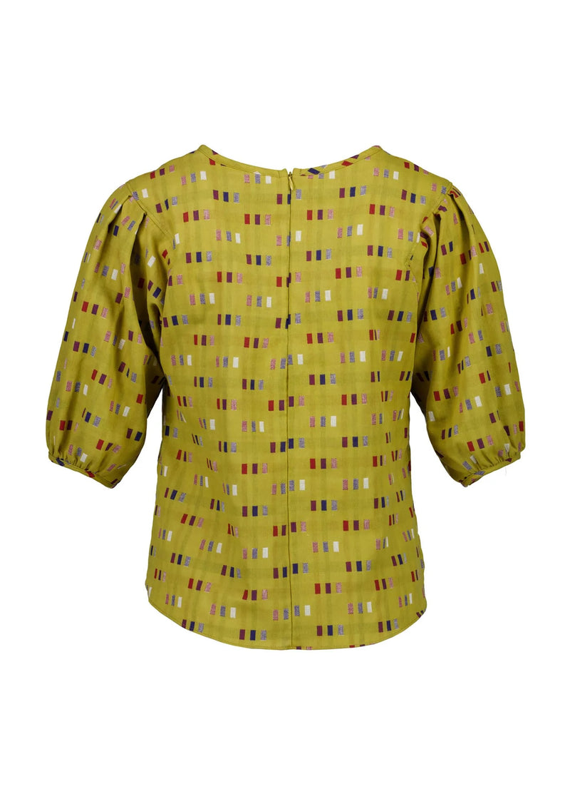 Olga de Polga Telegraph Blouse Mustard in Woven Cotton