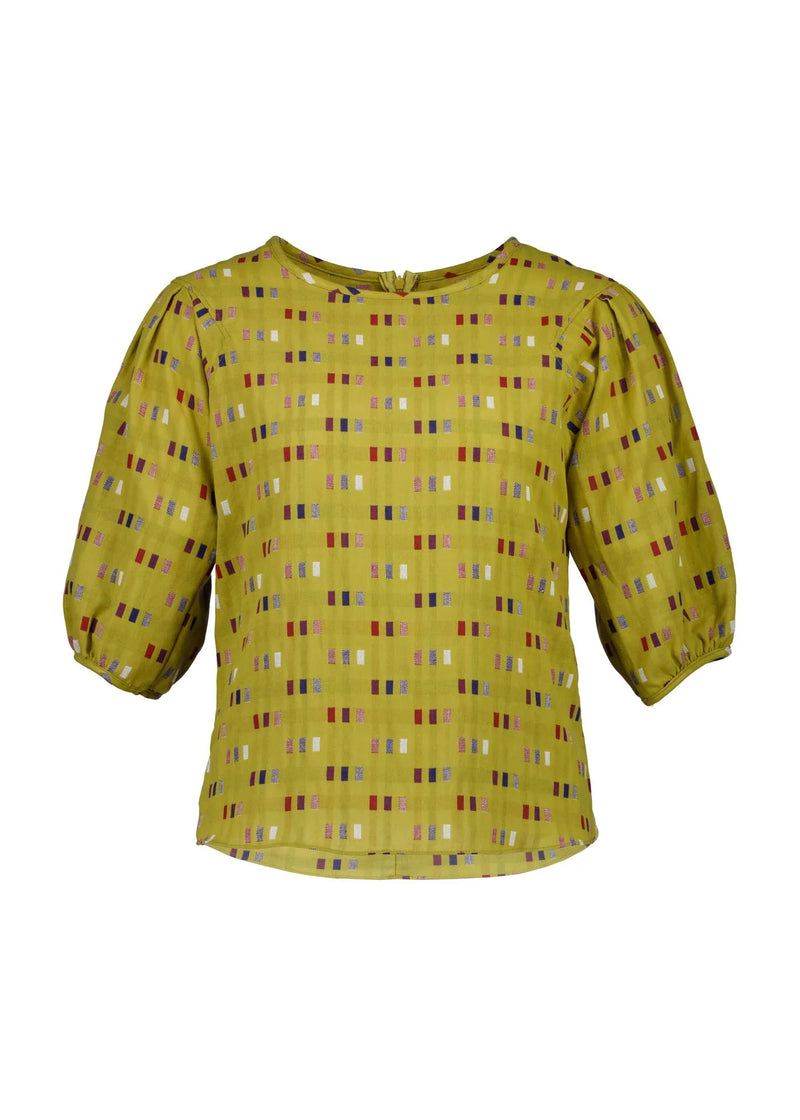 Olga de Polga Telegraph Blouse Mustard in Woven Cotton