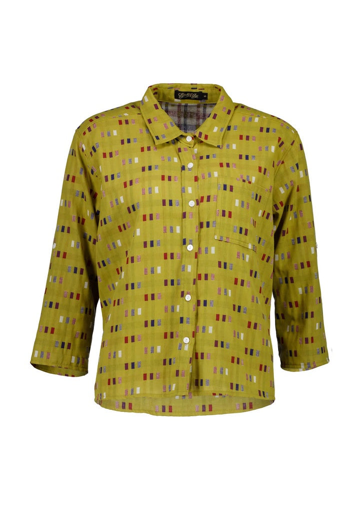 Olga de Polga Telegraph Shirt Mustard in Woven Cotton