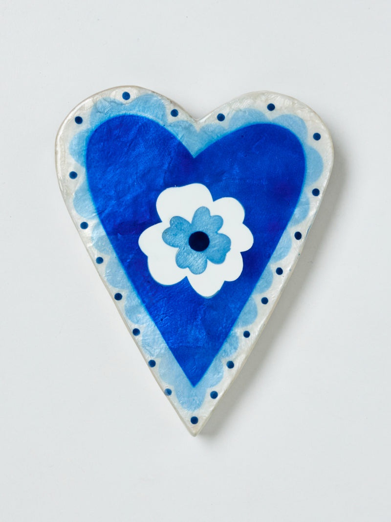 Jones and Co Poppy Blue Heart