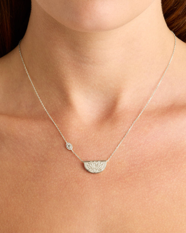 By Charlotte Eye of Peace Lotus Necklace in Sterling Silver