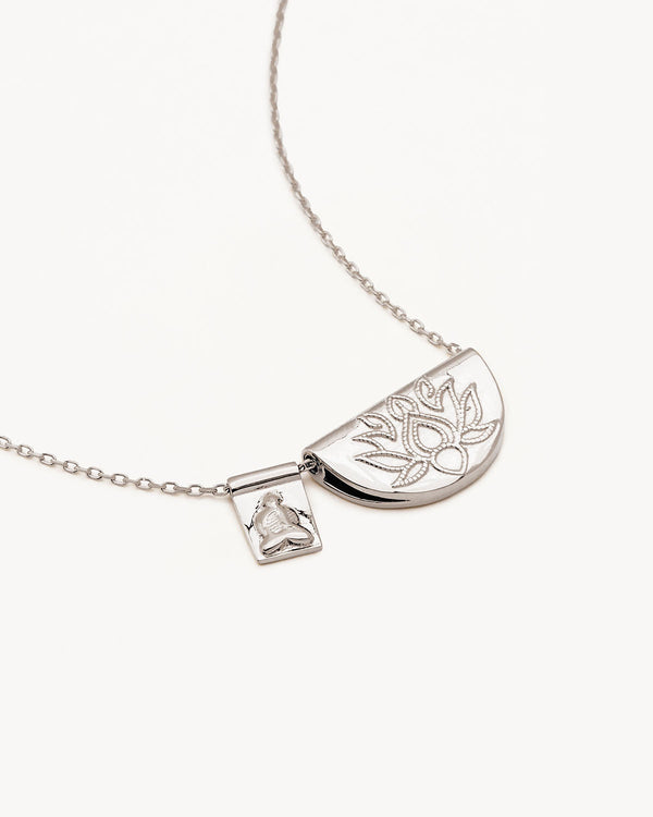 by charlotte Sterling Silver Lotus and Little Buddha Necklace